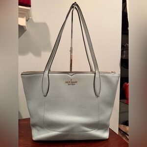Kate Spade Harlow Soft Teal Leather Tote
